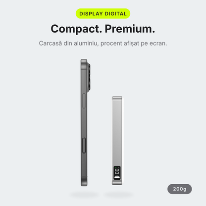 MagCore Pro — Baterie Externă cu Încărcare Wireless 10.000mAh · Qi2 25W · 45W Cablu