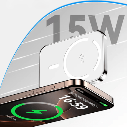 Baterie externa 10000mAh Qi2 15W Wireless, 20W Cablu, Aluminiu - Voltres