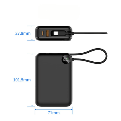 Baterie Externă 20000mAh 22.5W, Cablu USB - C Inclus & USB - C, Negru - Voltres
