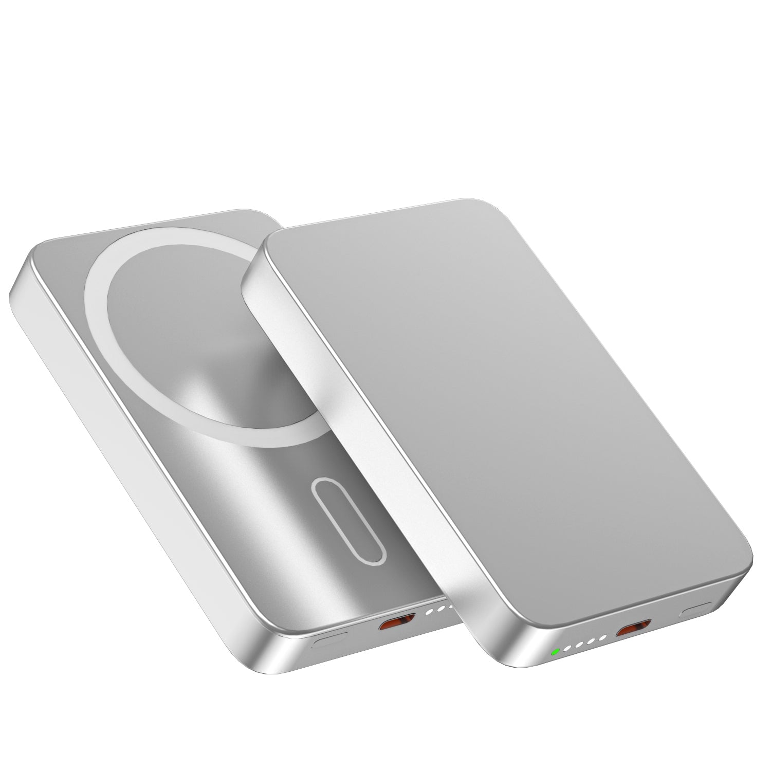 Baterie externă 5000mAh 15W, Aluminiu, Light Gray - Voltres