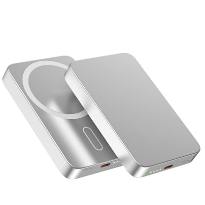 Baterie externă 5000mAh 15W, Aluminiu, Light Gray - Voltres