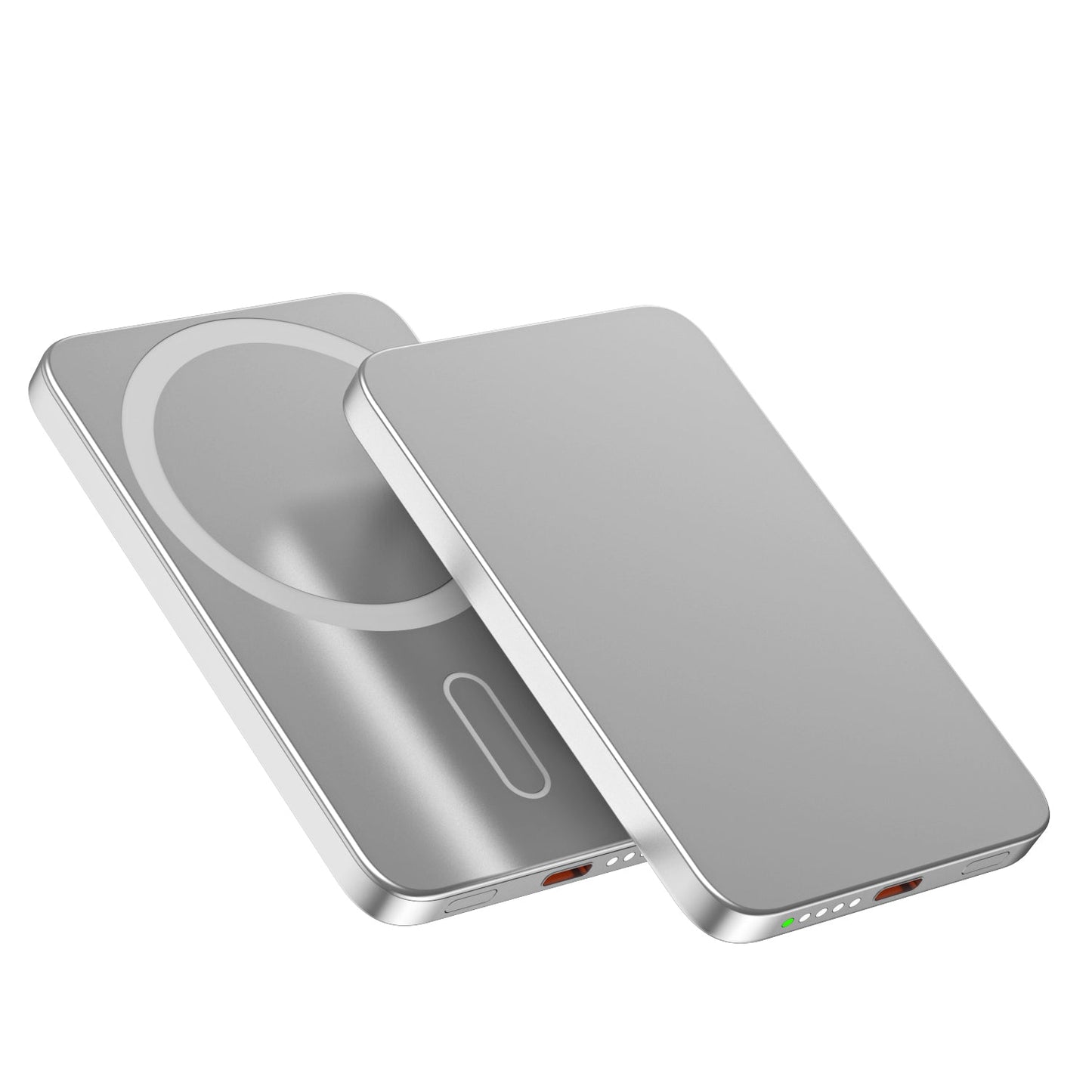 Baterie externă 5000mAh 15W, Aluminiu, Light Gray - Voltres