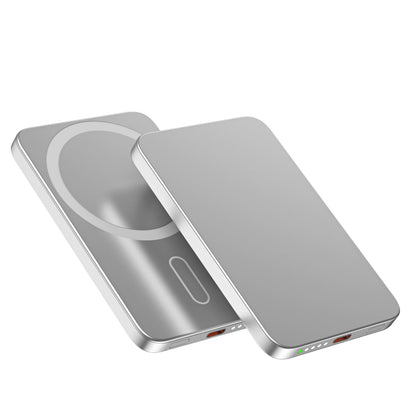 Baterie externă 5000mAh 15W, Aluminiu, Light Gray - Voltres