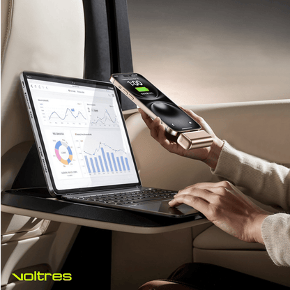 Baterie Externă 5000mAh 22.5W, USB - C Integrat, Aluminiu, Gri - Voltres