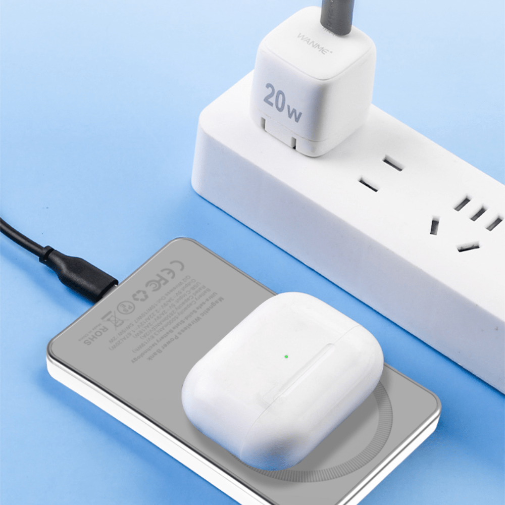 Baterie externa 5000mAh Qi2 15W Wireless & 20W Cablu, Plastic - Voltres