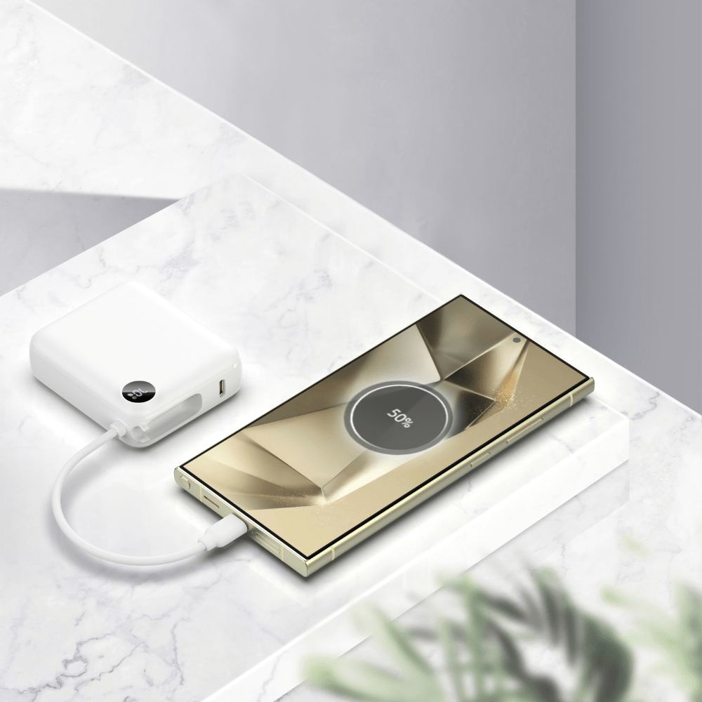 ChargeGo — Baterie externă 10.000mAh · Cablu USB - C integrat · 22.5W - Voltres