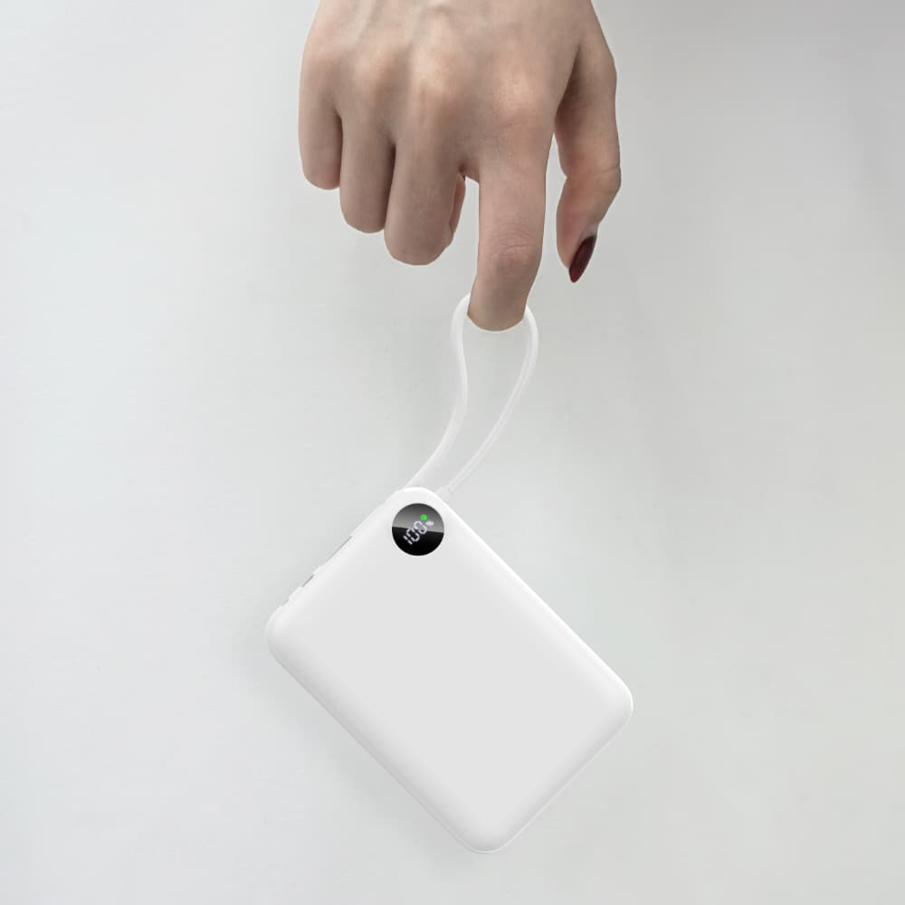 ChargeGo+ — Baterie externă 20.000mAh · Cablu USB - C integrat · 3 porturi · 22.5W - Voltres