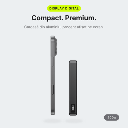 MagCore Pro — Baterie Externă cu Încărcare Wireless 10.000mAh · Qi2 25W · 45W Cablu - Voltres
