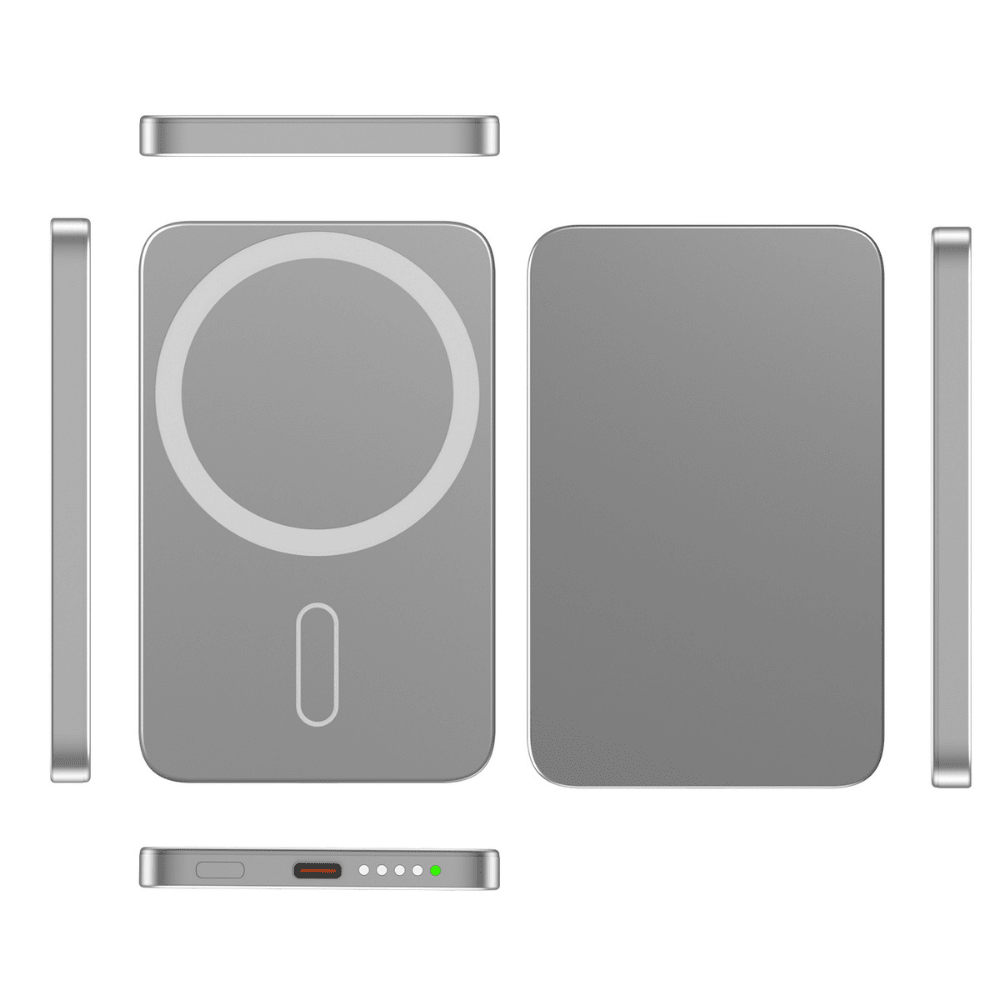MagFlow — Baterie Externă cu Încărcare Wireless 15W · USB - C 20W · Aluminiu - Voltres