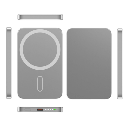 MagFlow — Baterie Externă cu Încărcare Wireless 15W · USB - C 20W · Aluminiu - Voltres