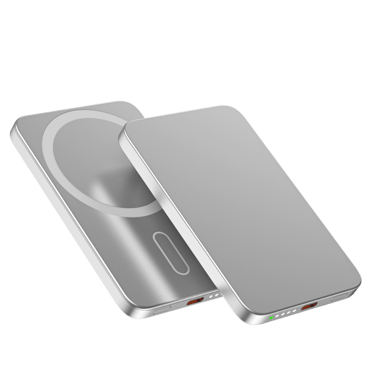 MagFlow — Baterie Externă cu Încărcare Wireless 15W · USB - C 20W · Aluminiu - Voltres