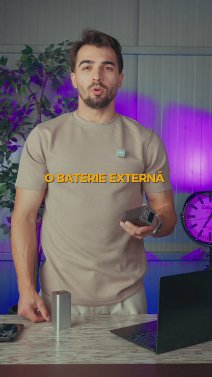 Pulse 65 — Baterie externă 20.000mAh · USB-C 65W · 3 porturi · Aluminiu