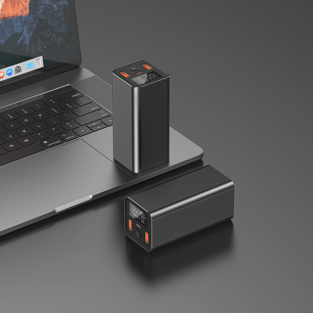 Pulse 65 — Baterie externă 20.000mAh · USB - C 65W · 3 porturi · Aluminiu - Voltres