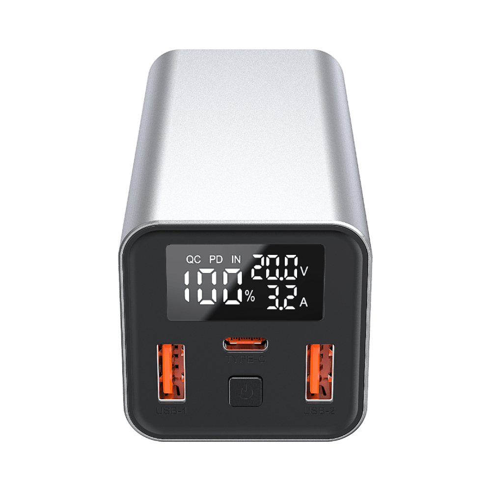 Pulse 65 — Baterie externă 20.000mAh · USB - C 65W · 3 porturi · Aluminiu - Voltres