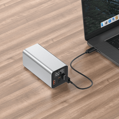 Pulse 65 — Baterie externă 20.000mAh · USB - C 65W · 3 porturi · Aluminiu - Voltres