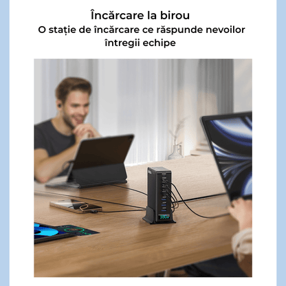 Stație încărcare 8 - in - 1 380W, 5x USB - C + 3x USB - A - Voltres